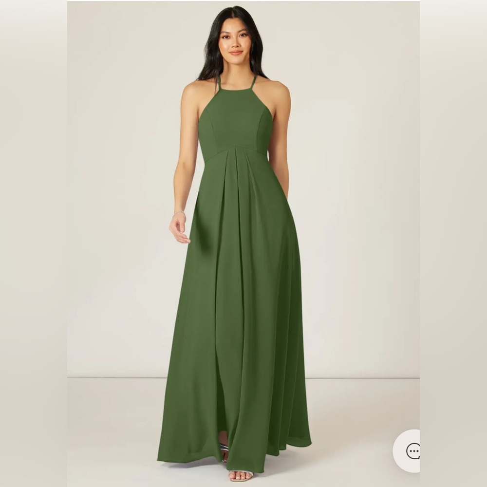 Azazie Moss Green ‘Sarah’ Bridesmaid Dress Size A12